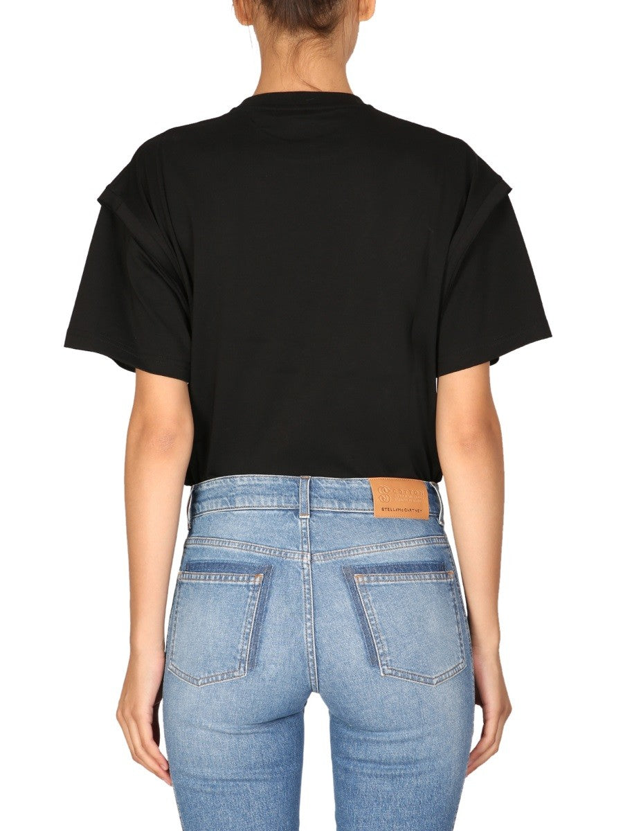 stella mccartney CRYSTAL LOGO T-SHIRT