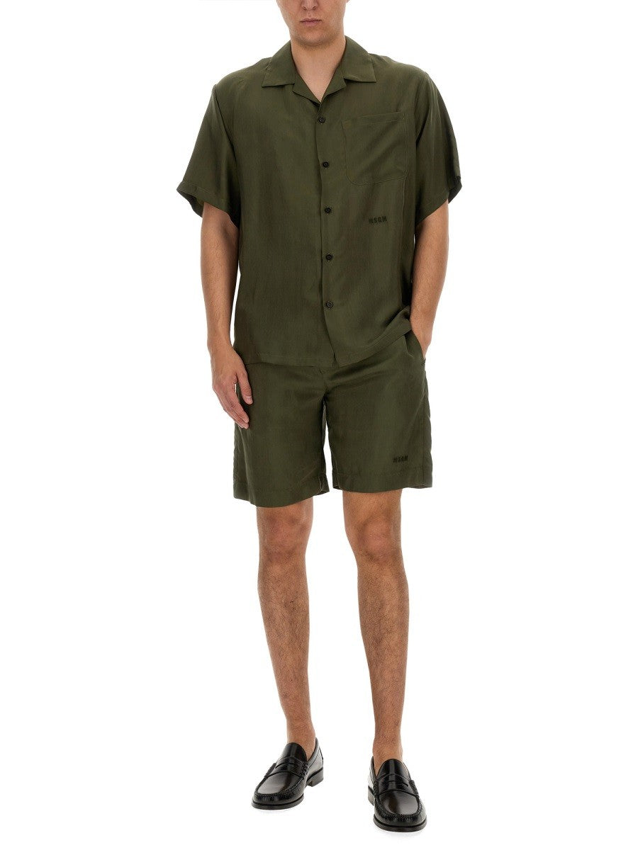 msgm CUPRO BERMUDA SHORTS