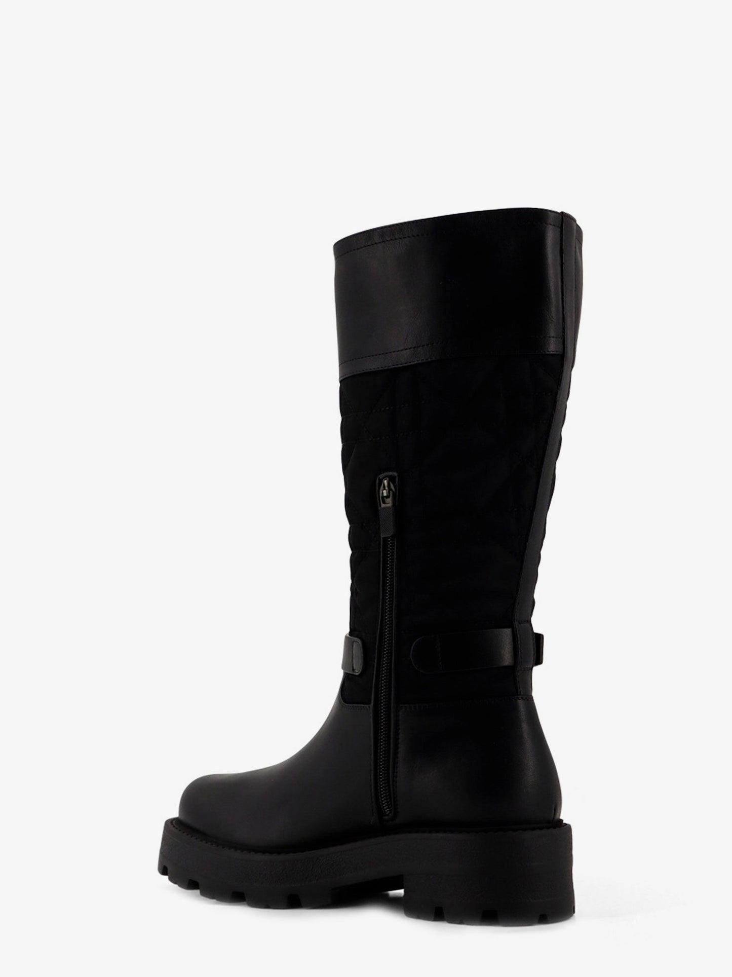 Dior D-Town leather and technical fabric with Cannage motif boots