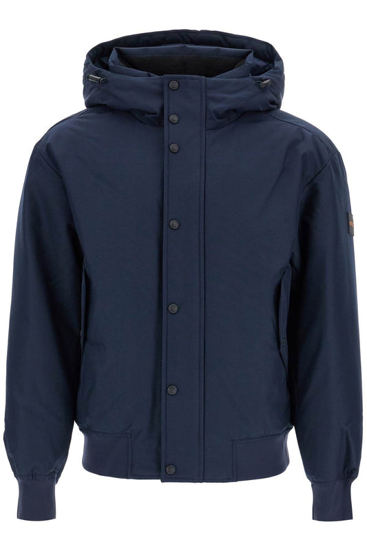 Boss dark blue adjustable hooded coat osis