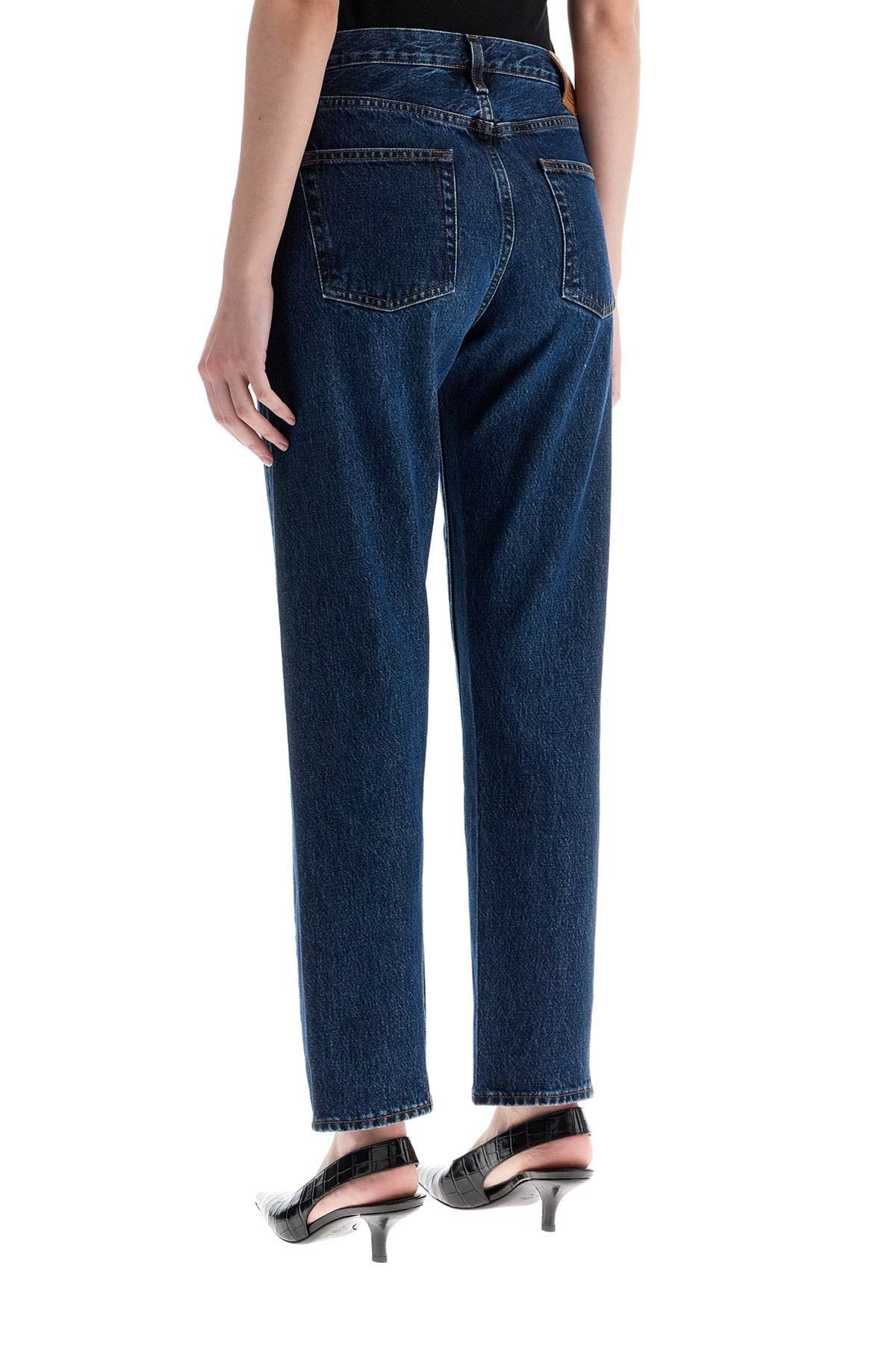 TOTEME dark blue organic cotton jeans with twisted seams