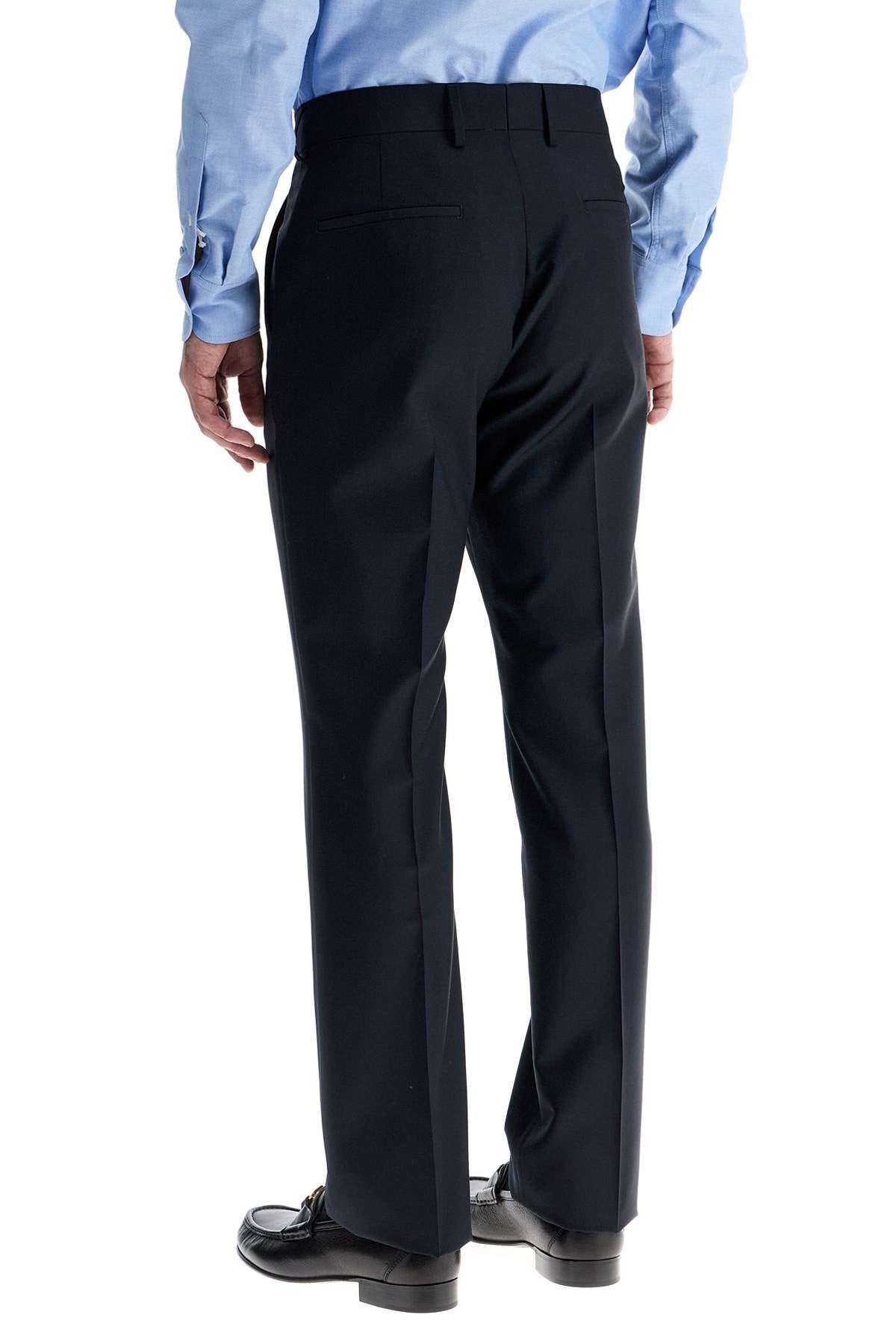 Valentino Garavani dark blue wool elegant pants regular fit with pleats