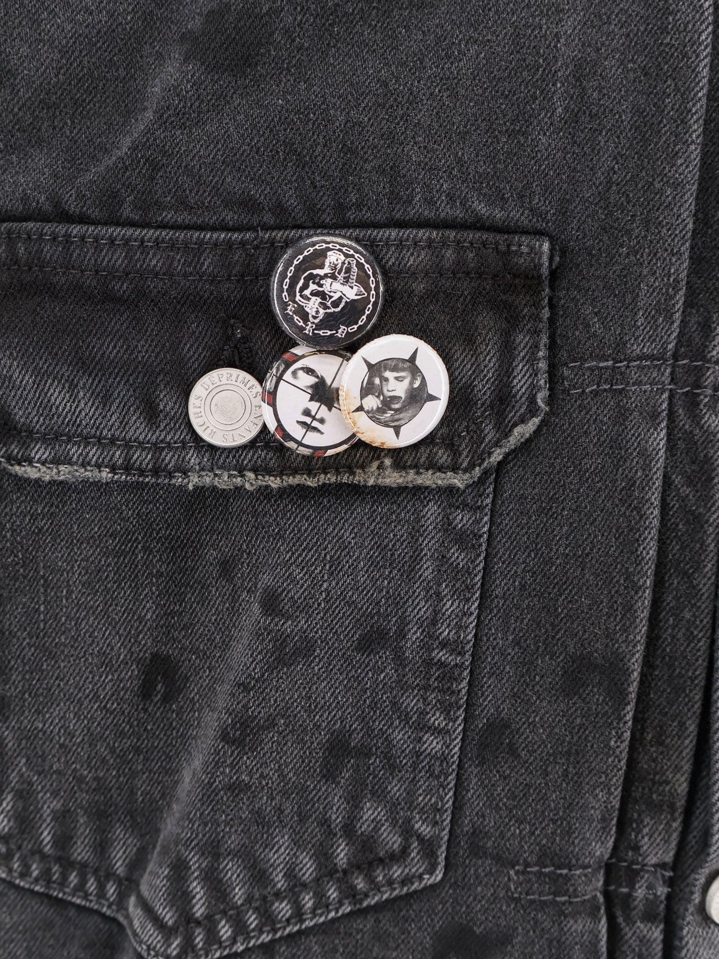 ENFANTS RICHES DEPRIMES Denim jacket with distressed effect