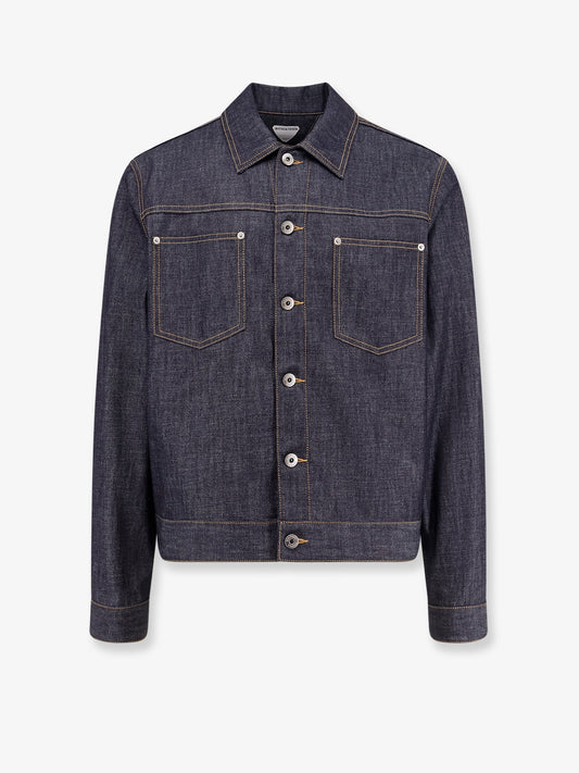Bottega Veneta Denim jacket with iconic Intrecciato patch