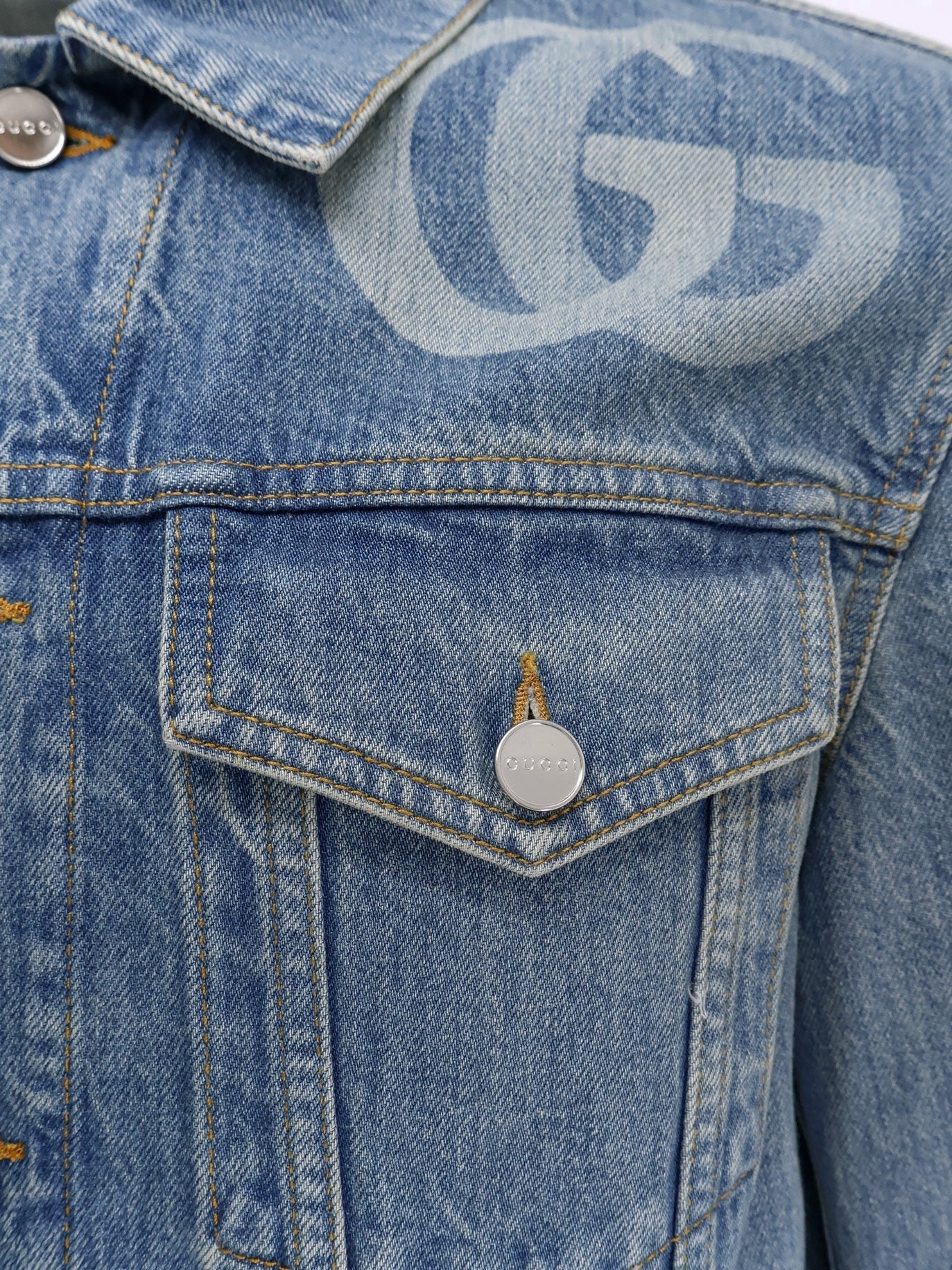 Gucci Denim jacket with lasered double g