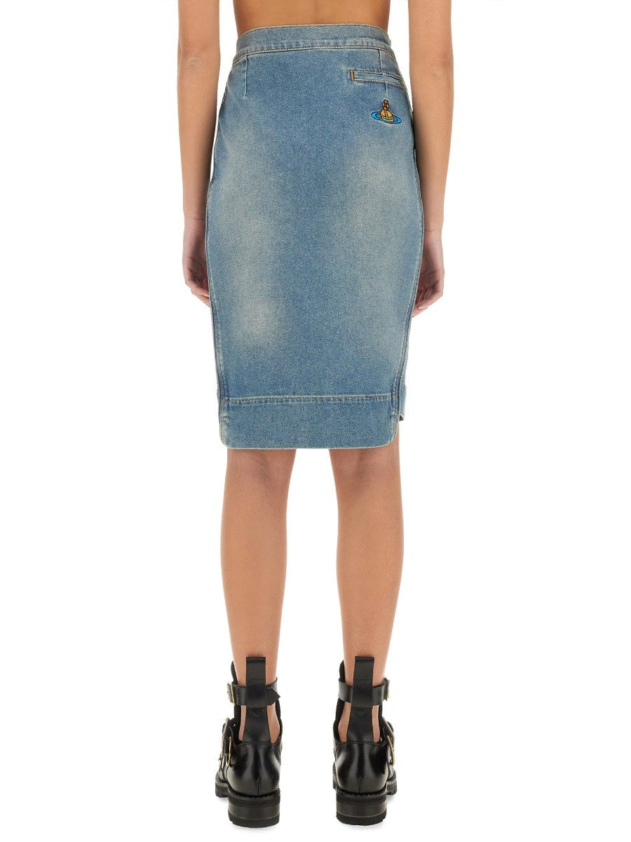 Vivienne Westwood DENIM MIDI SKIRT