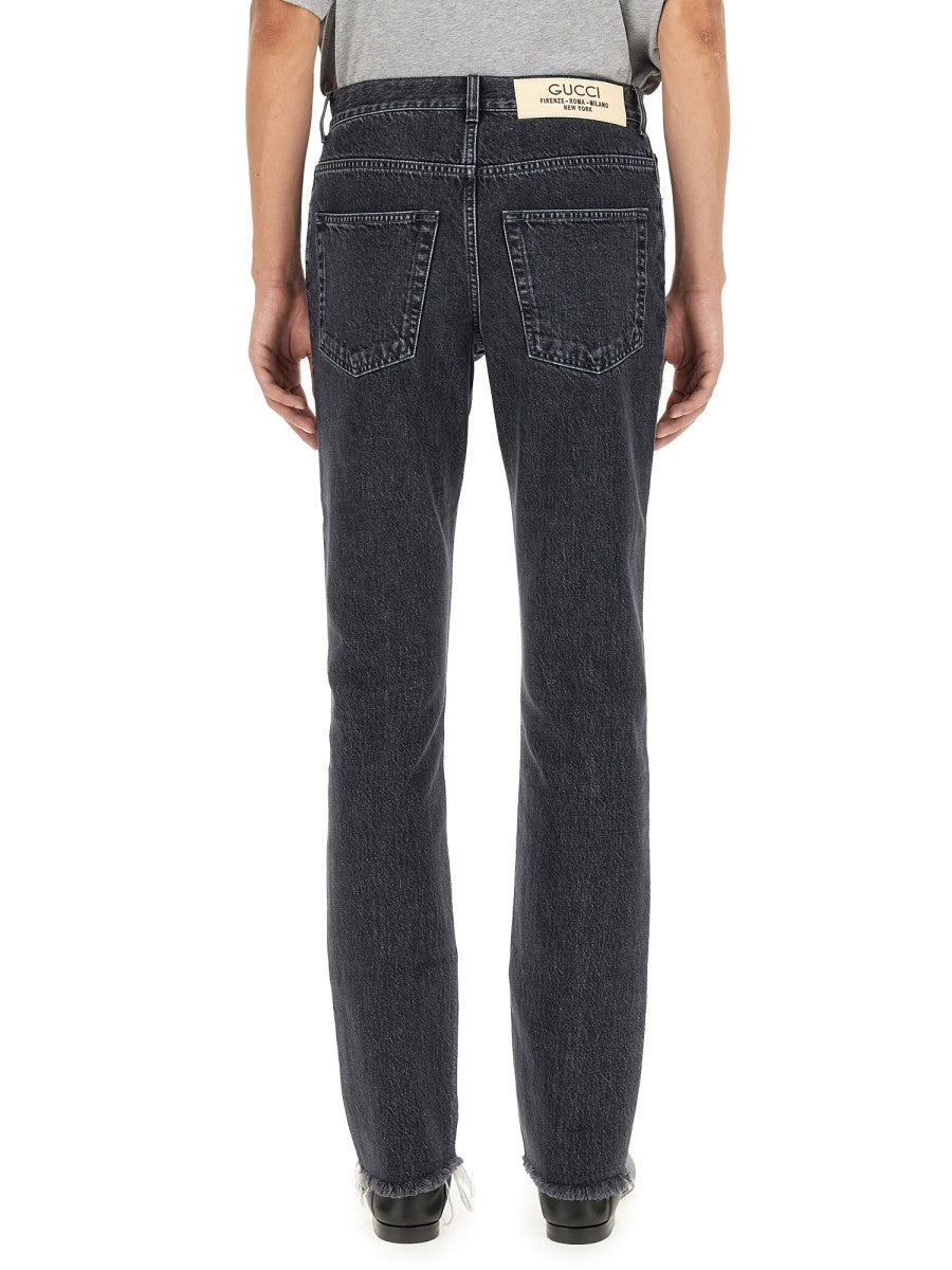 Gucci DENIM PANTS WITH LABEL