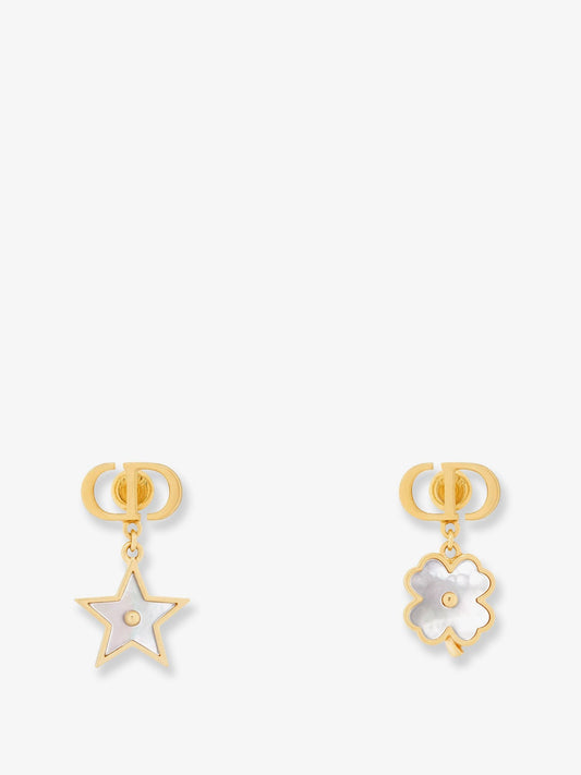 Dior Dior Destiny metal and mother of pearl earrings