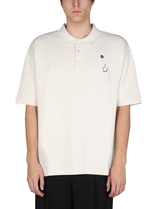 FRED PERRY X RAF SIMONS DISTRESSED OVERSIZED POLO SHIRT