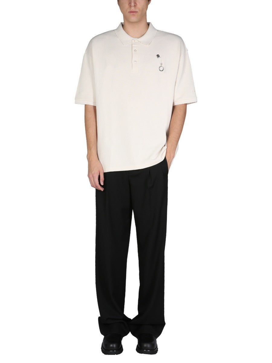 FRED PERRY X RAF SIMONS DISTRESSED OVERSIZED POLO SHIRT