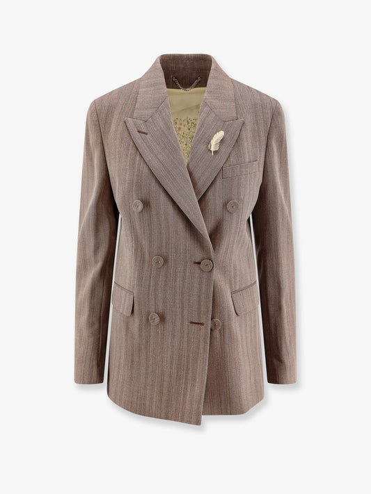 Golden Goose Deluxe Brand Diva herringbone virgin wool blazer