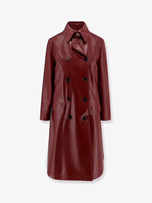 Gucci Double-breasted leather coat