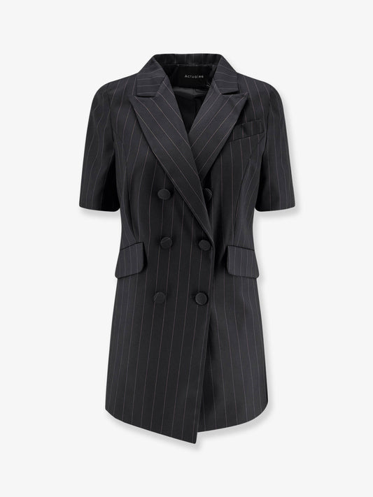Actualee Double-breasted pinstriped blazer