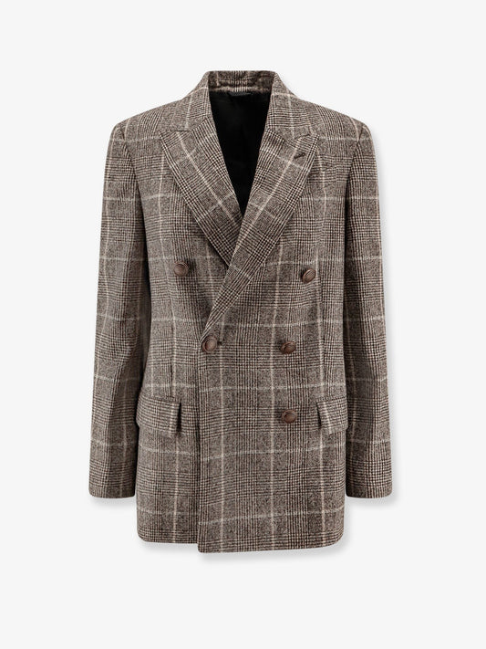 Brunello Cucinelli Double-breasted prince of Wales blazer
