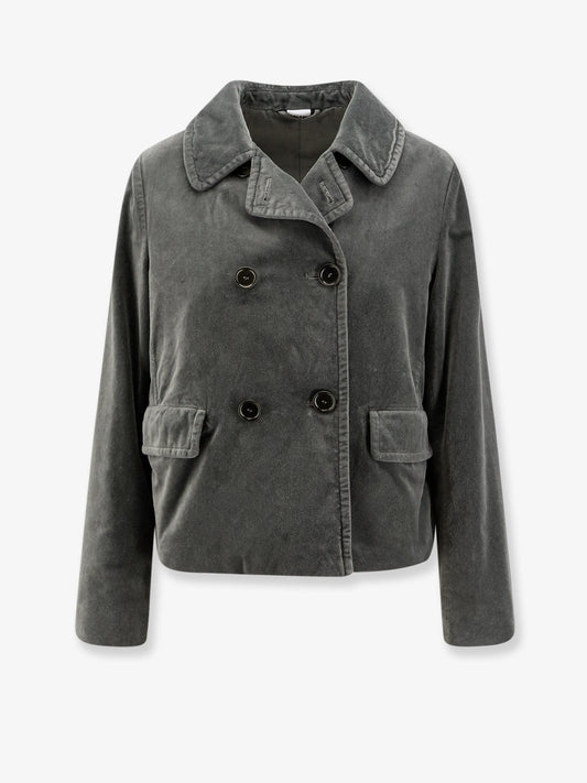 ASPESI Double-breasted velvet blazer