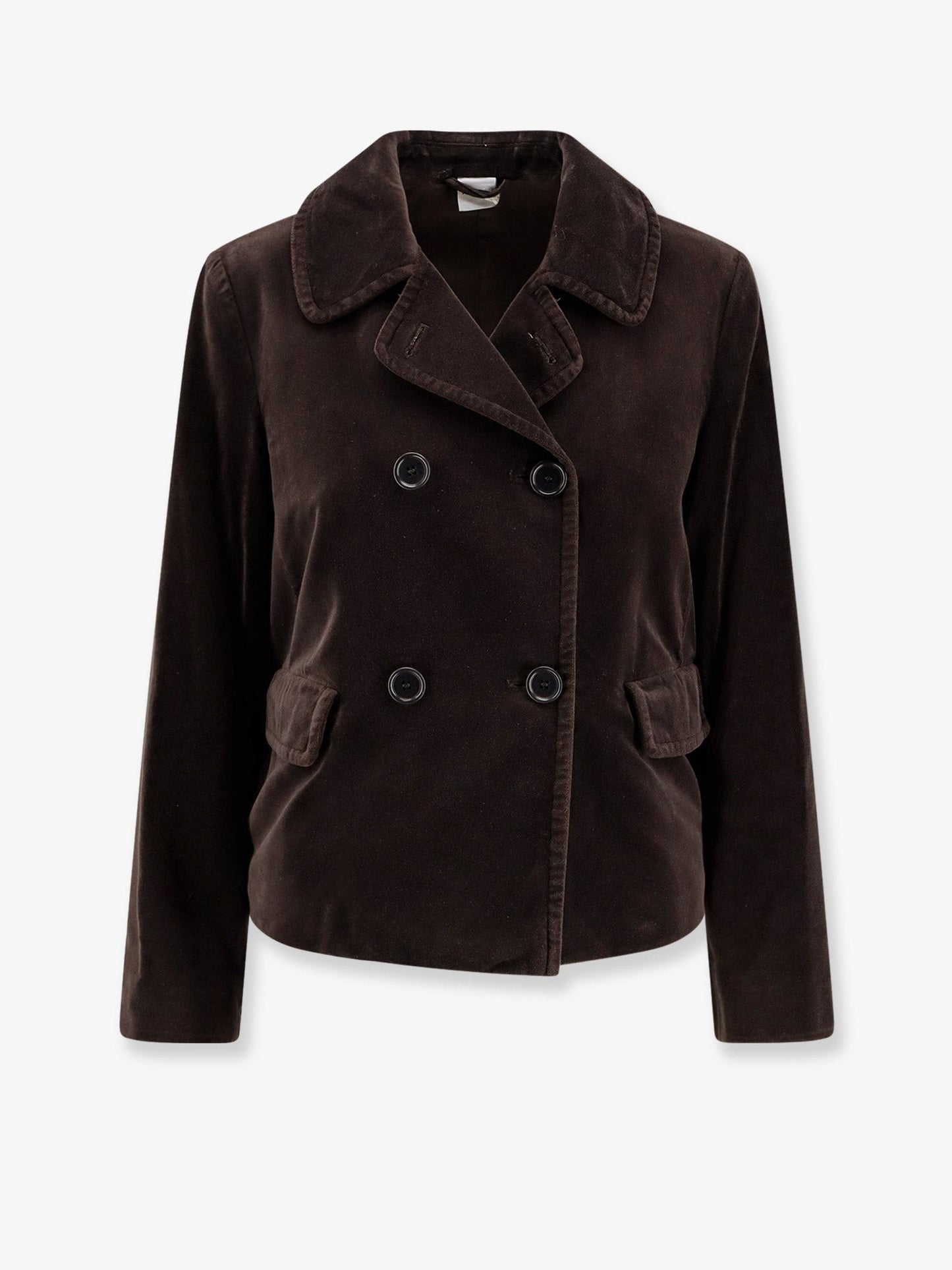 ASPESI Double-breasted velvet blazer