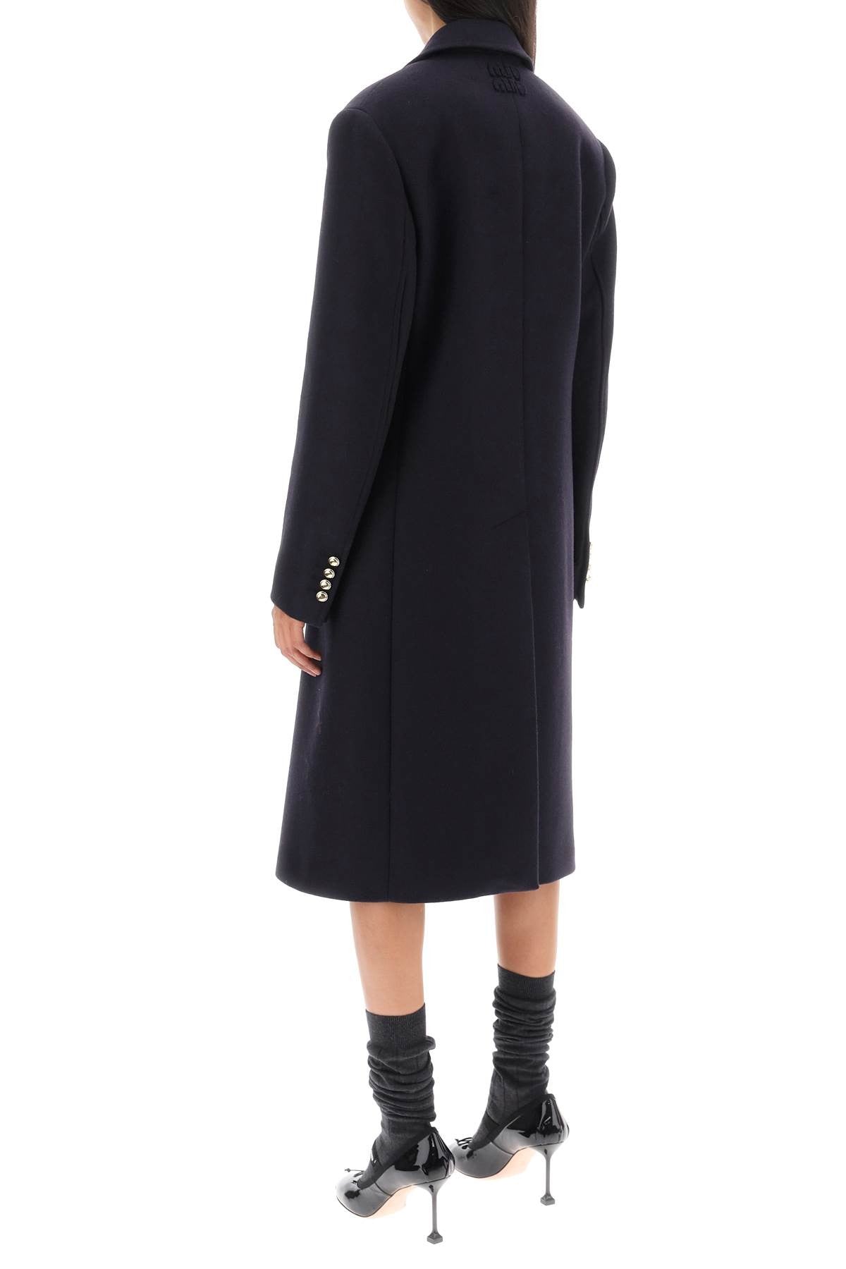 Sportmax double-breasted virgin wool coat