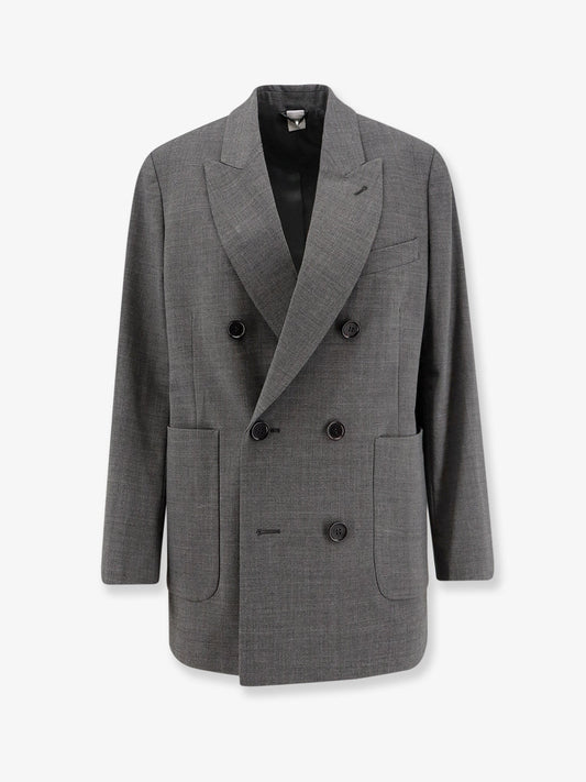ASPESI Double-breasted wool blend blazer