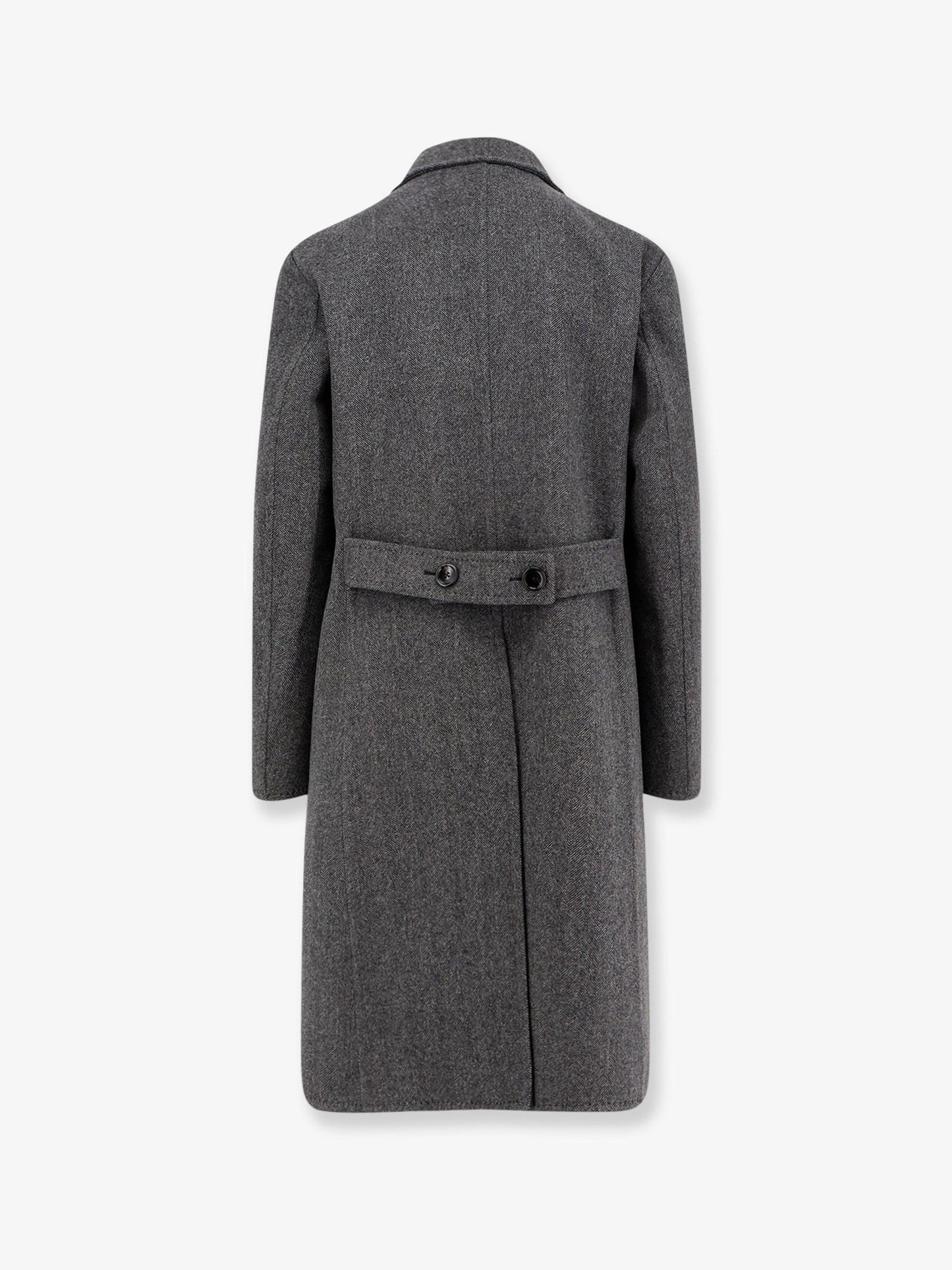 TOM FORD Double-breasted wool coat with herringbone motif