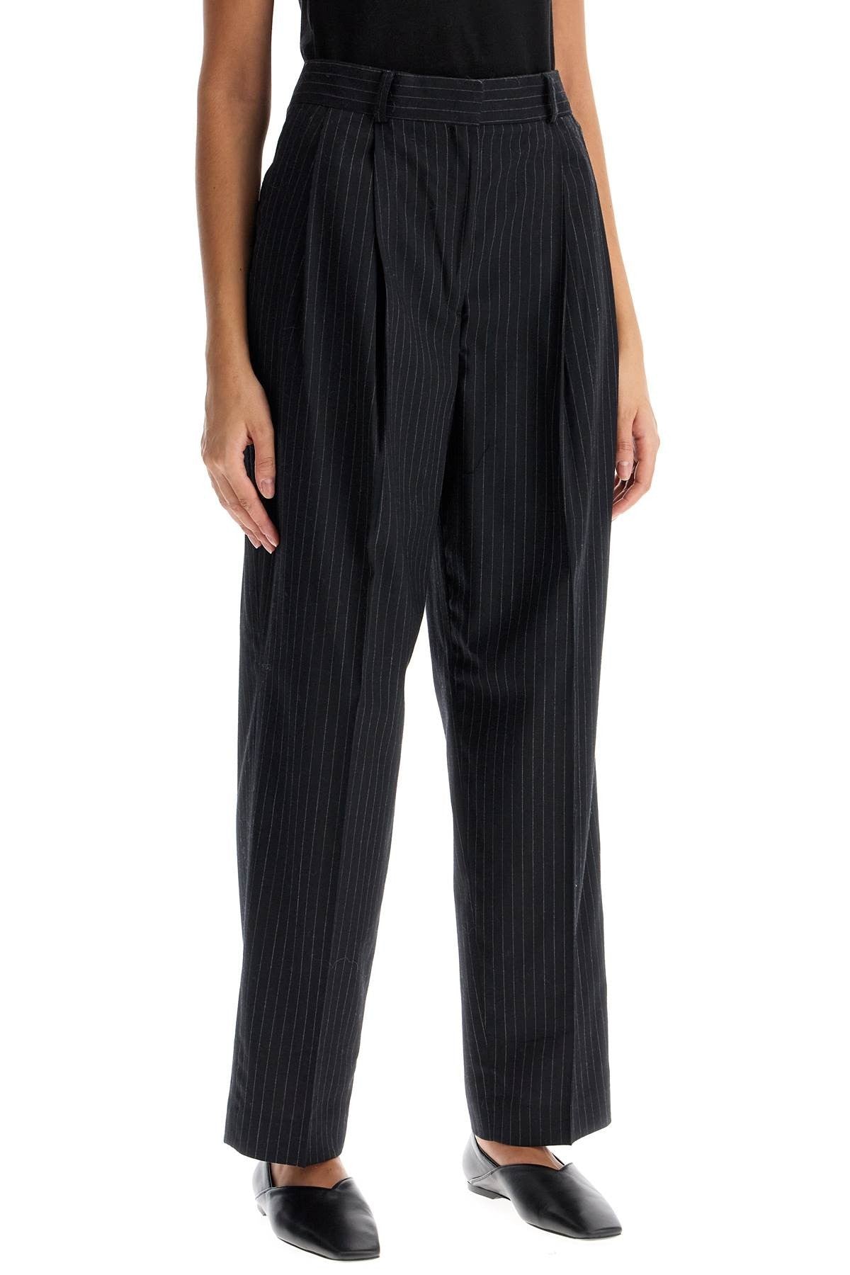 TOTEME double pleated pinstripe trousers