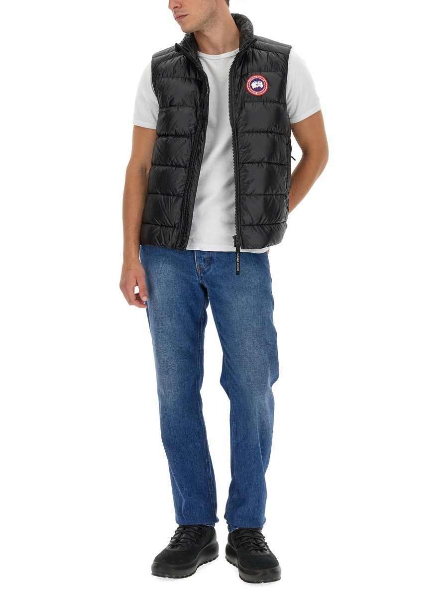 CANADA GOOSE DOWN VEST WITH LOGO PATCH