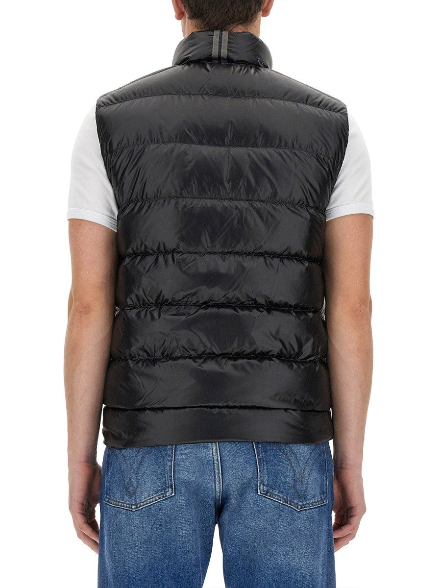 CANADA GOOSE DOWN VEST WITH LOGO PATCH