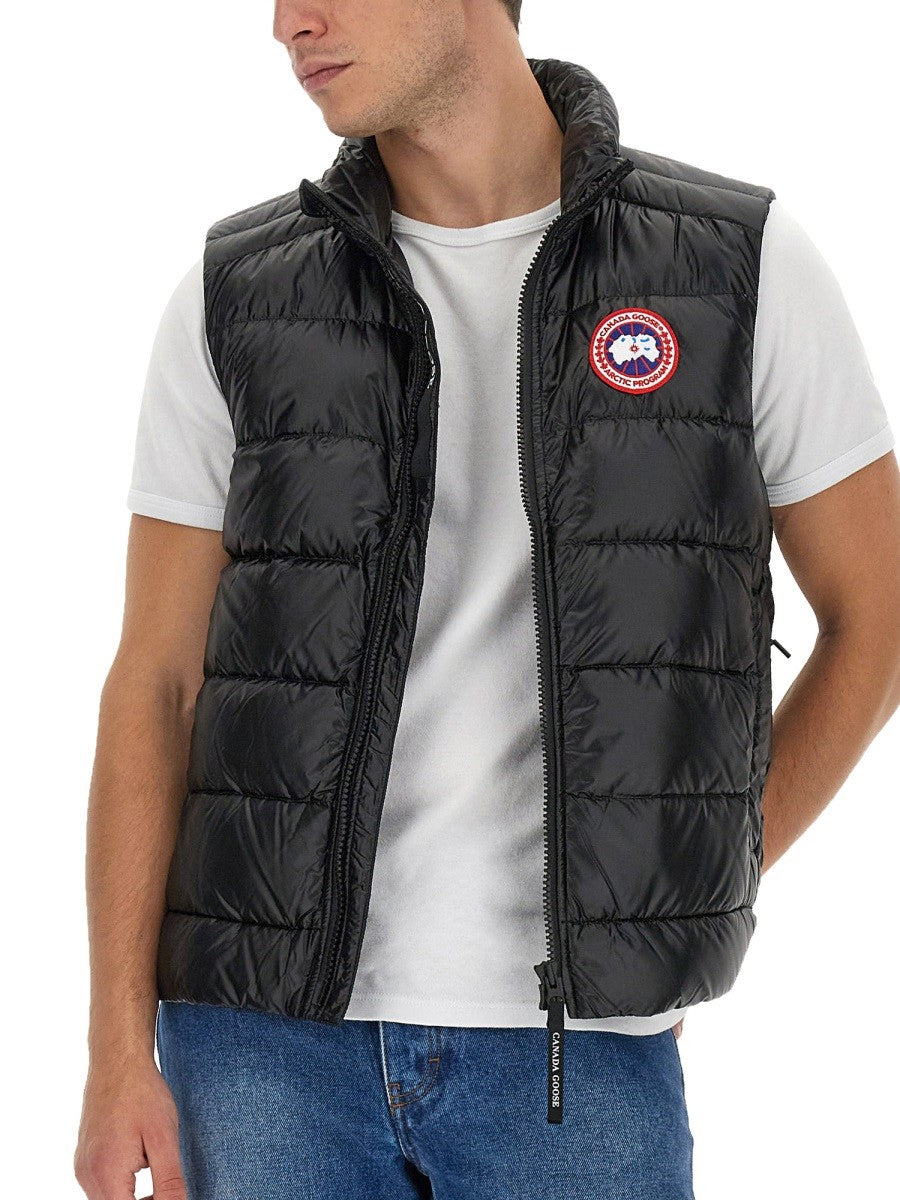 CANADA GOOSE DOWN VEST WITH LOGO PATCH