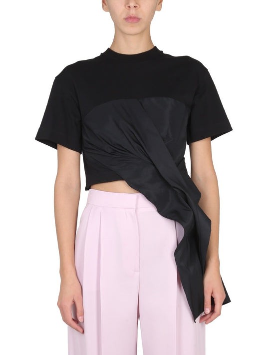 Alexander Mcqueen DRAPED HYBRID T-SHIRT