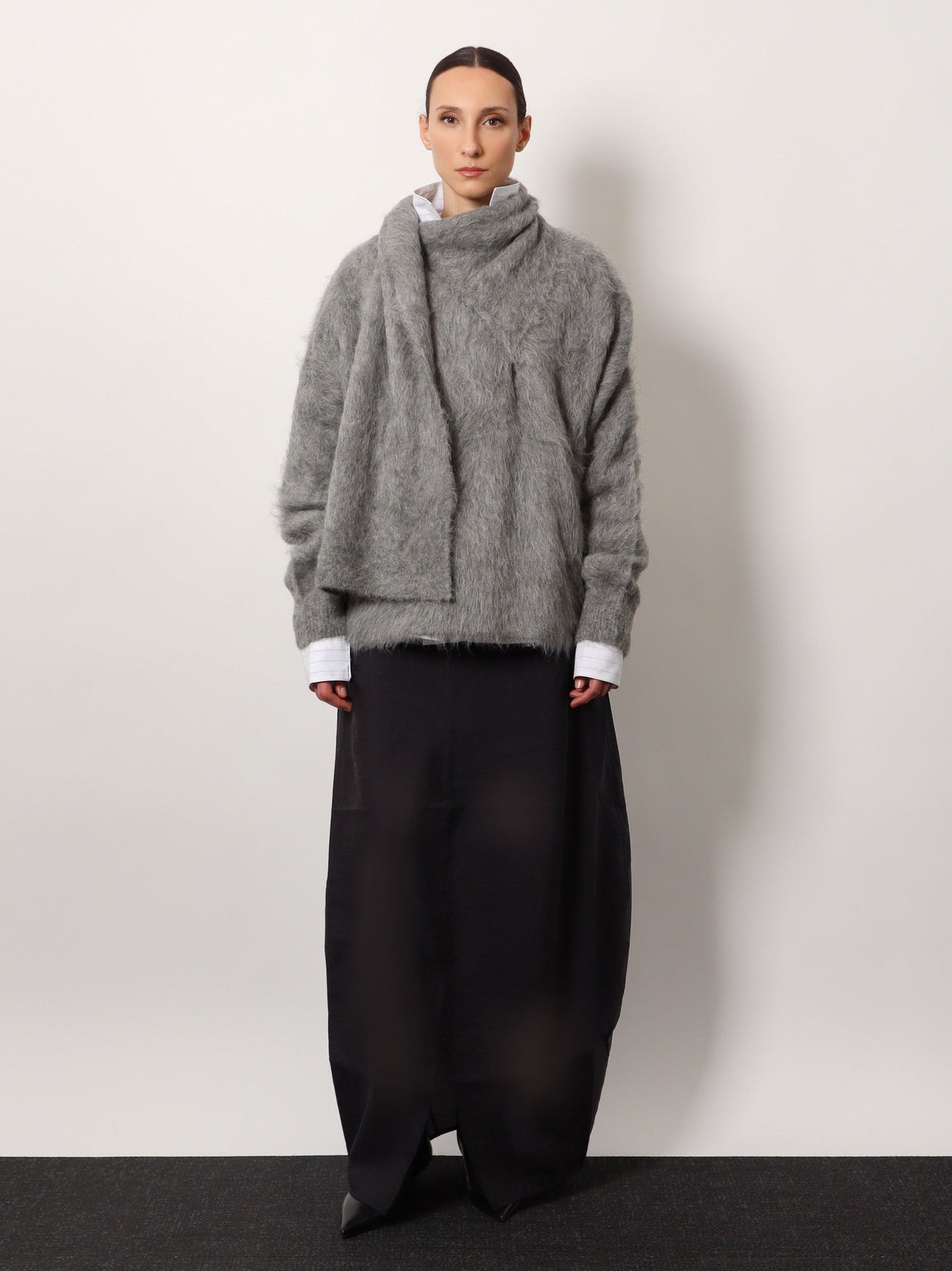 TOTEME Draped-scarf alpaca blend sweater