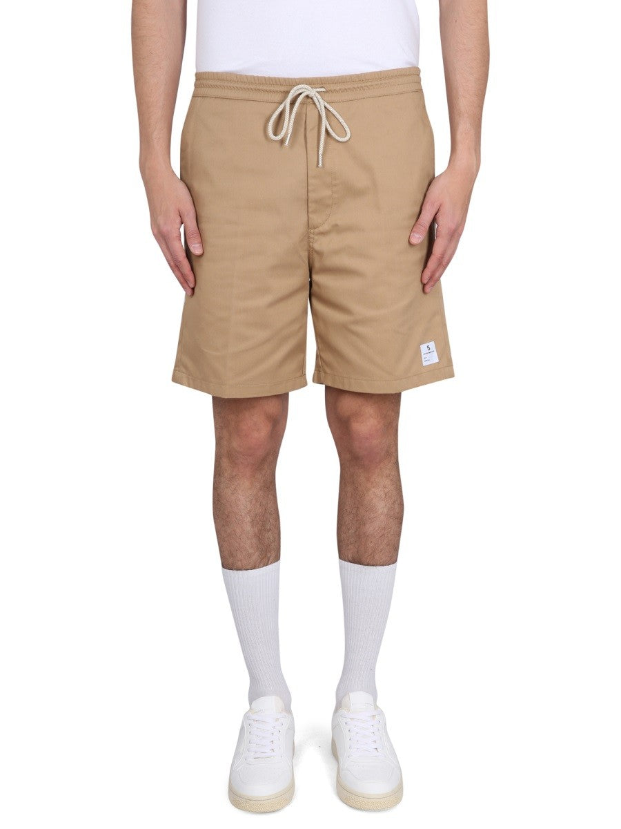 DEPARTMENT FIVE DRAWSTRING BERMUDA SHORTS