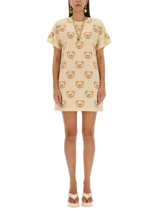 Moschino DRESS WITH TEDDY BEAR EMBROIDERY