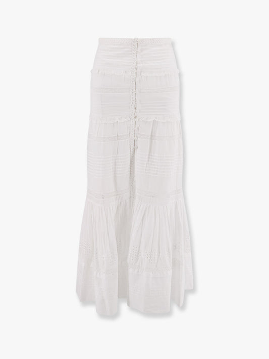 MARANT ETOILE Dusta biologic cotton skirt with lace inserts