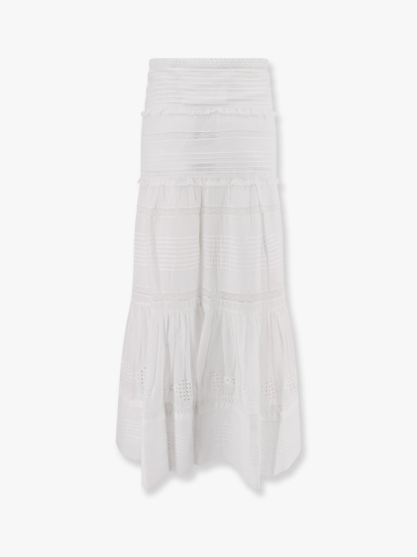 MARANT ETOILE Dusta biologic cotton skirt with lace inserts