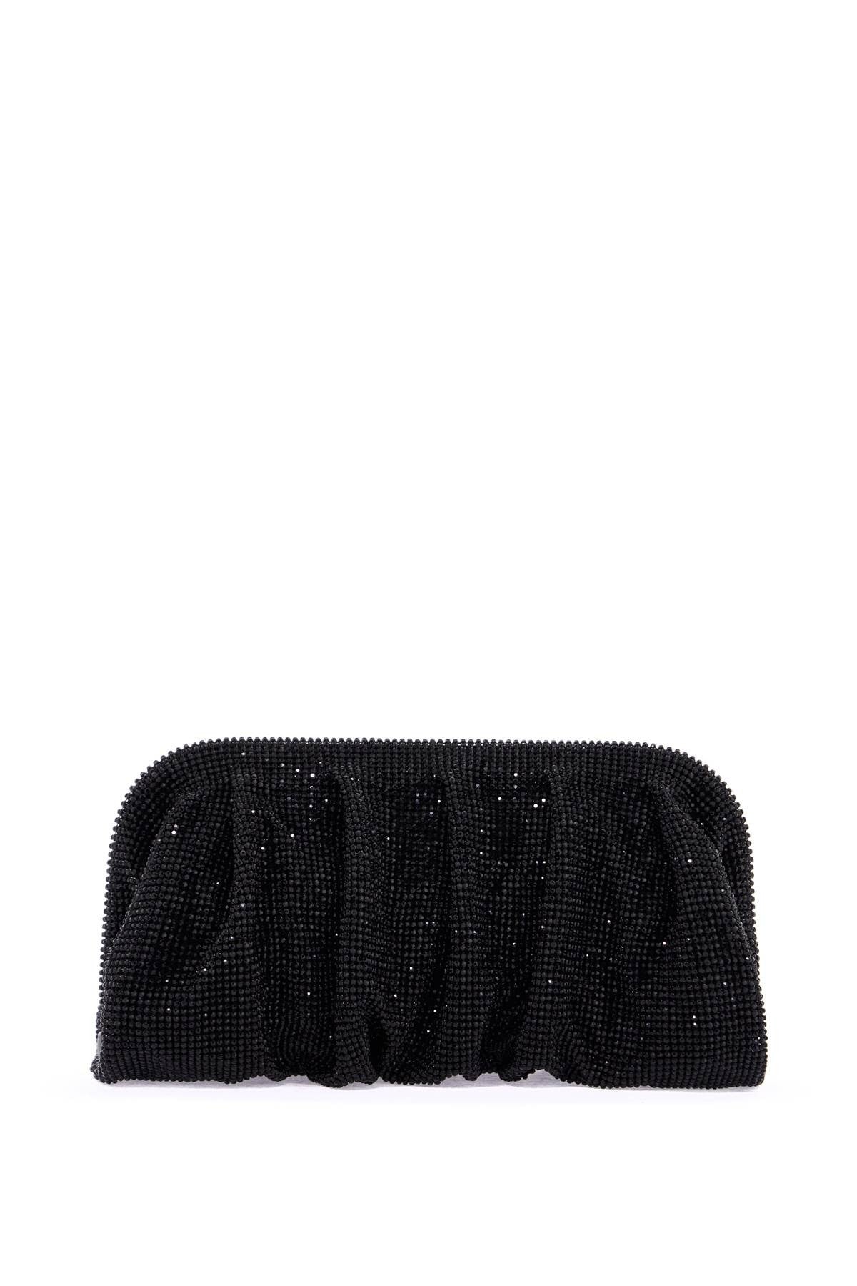 BENEDETTA BRUZZICHES elegant large black rhinestone evening bag for ceremony