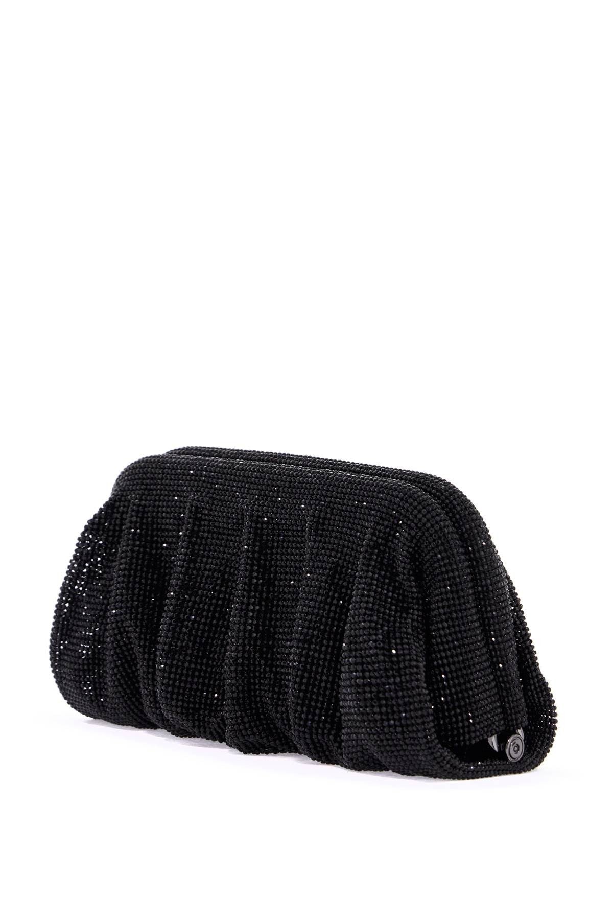 BENEDETTA BRUZZICHES elegant large black rhinestone evening bag for ceremony