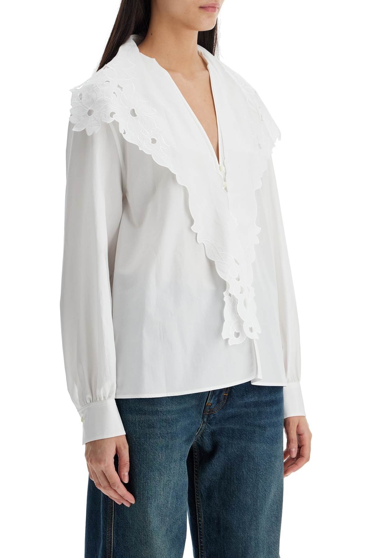 CHLOE' embroidered blouse with bow