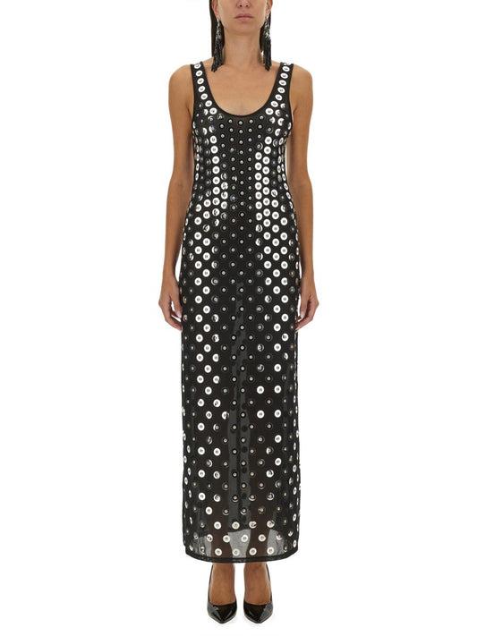 RABANNE EMBROIDERED LONG DRESS