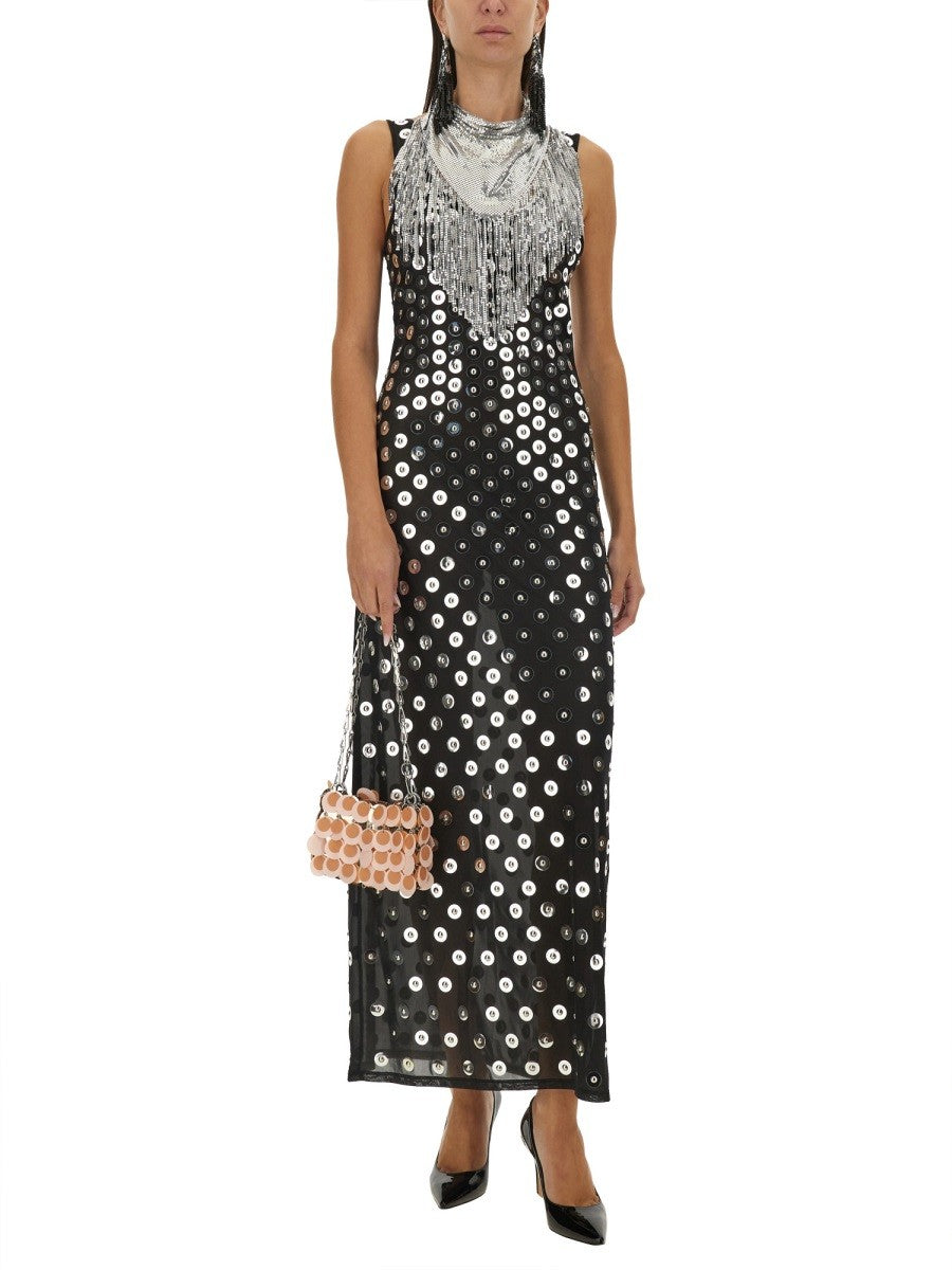 RABANNE EMBROIDERED LONG DRESS