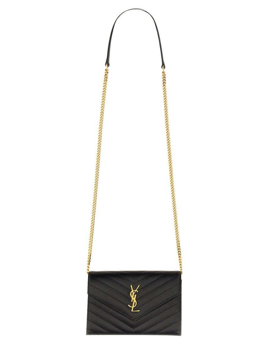 Saint Laurent "ENVELOPE CASSANDRE" WALLET WITH CHAIN