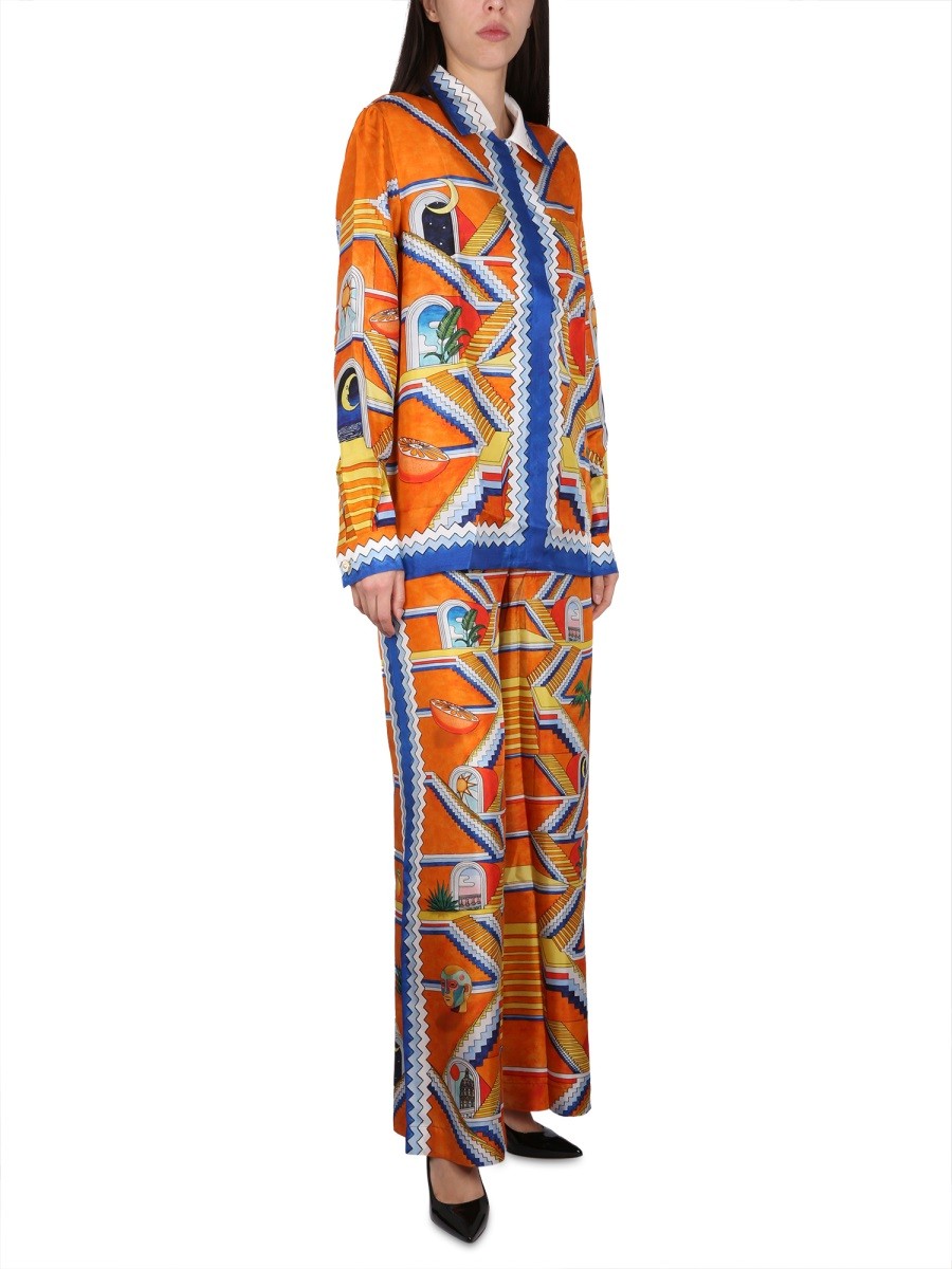 CASABLANCA ESCALIER PRINT PANTS