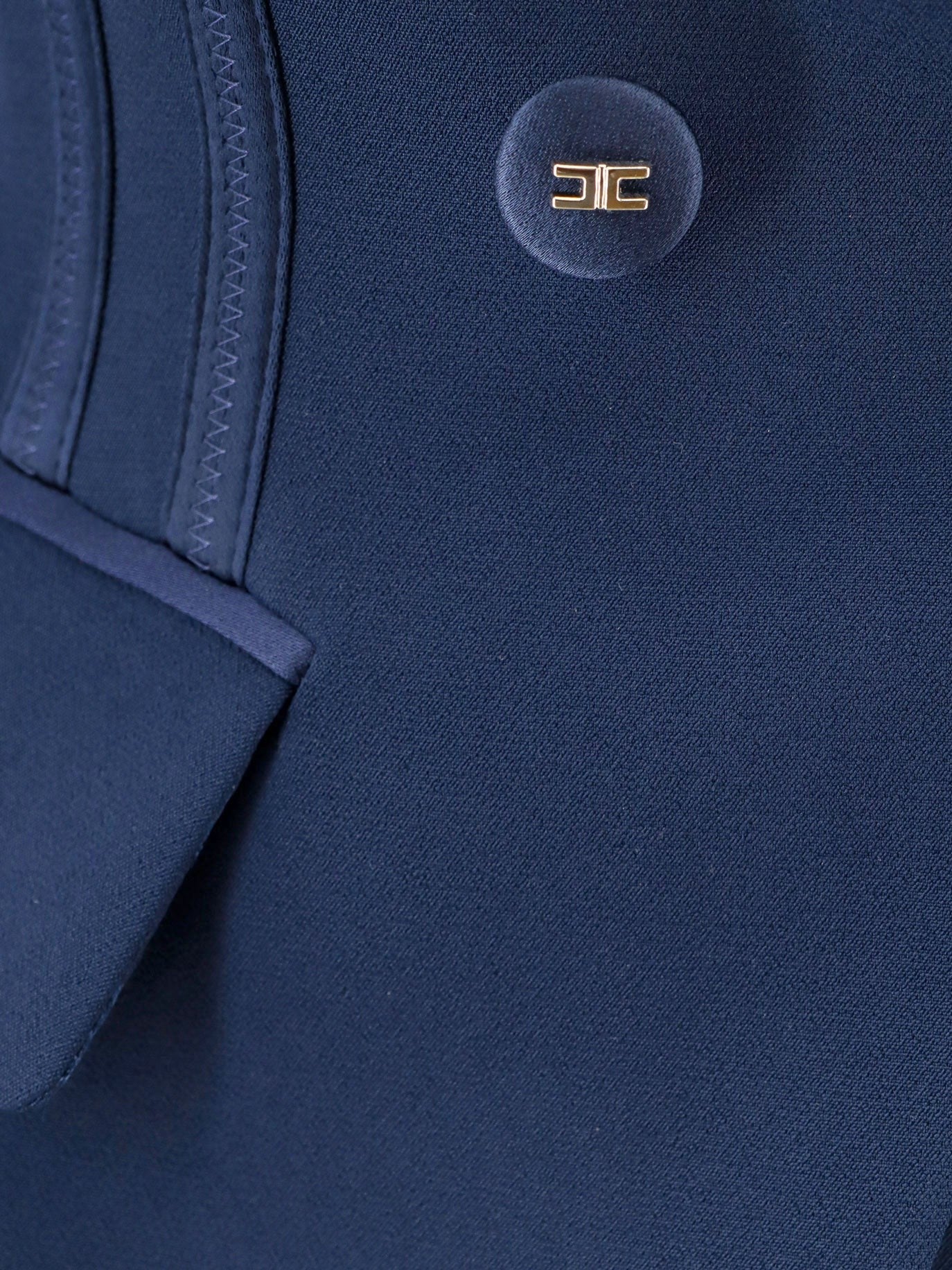 Elisabetta Franchi Essentials blazer with shoulder pads and covered buttons