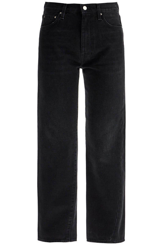 TOTEME faded black organic cotton jeans with twisted seams