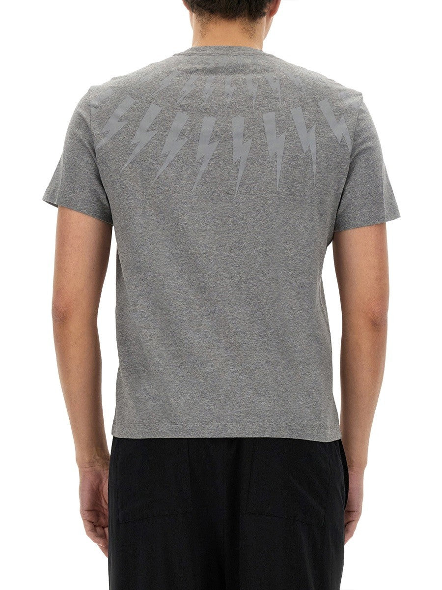 neil barrett "FAIRISLE THUNDERBOLT" T-SHIRT