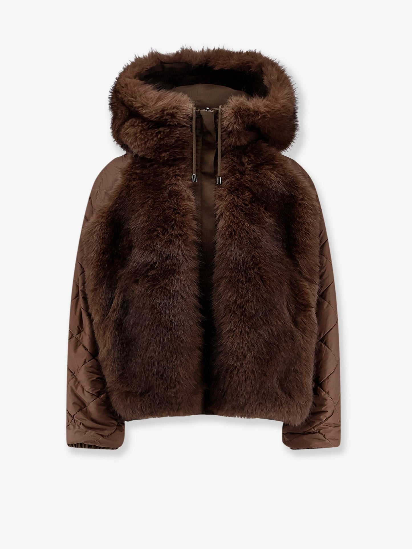 VALENTINI 1972 Faux fur jacket with nylon inserts