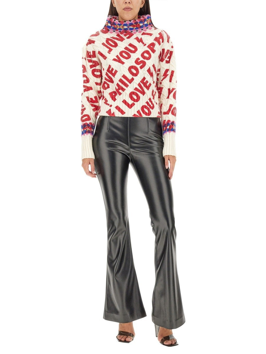 Philosophy Di Lorenzo Serafini FAUX LEATHER PANTS