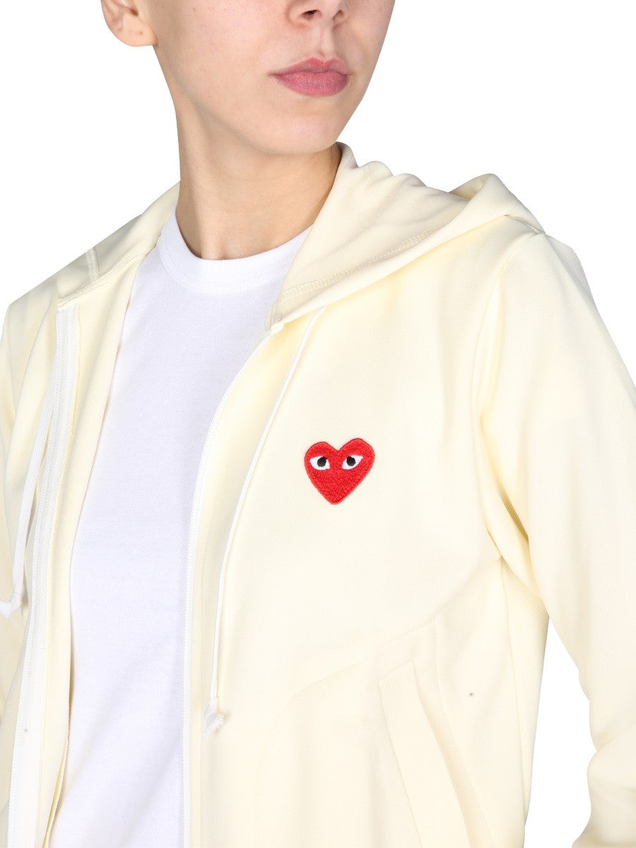 COMME DES GARCONS PLAY FELPA CON PATCH LOGO