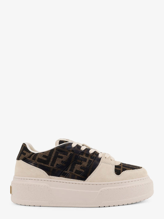 Fendi Fendi Match canvas and suede platform sneakers