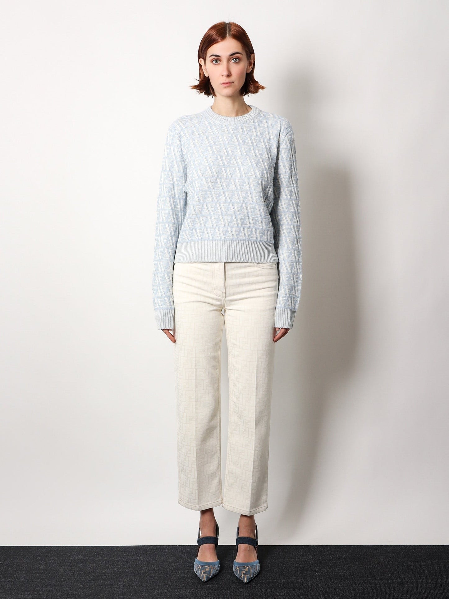Fendi Ff wool and cashmere crop sweater