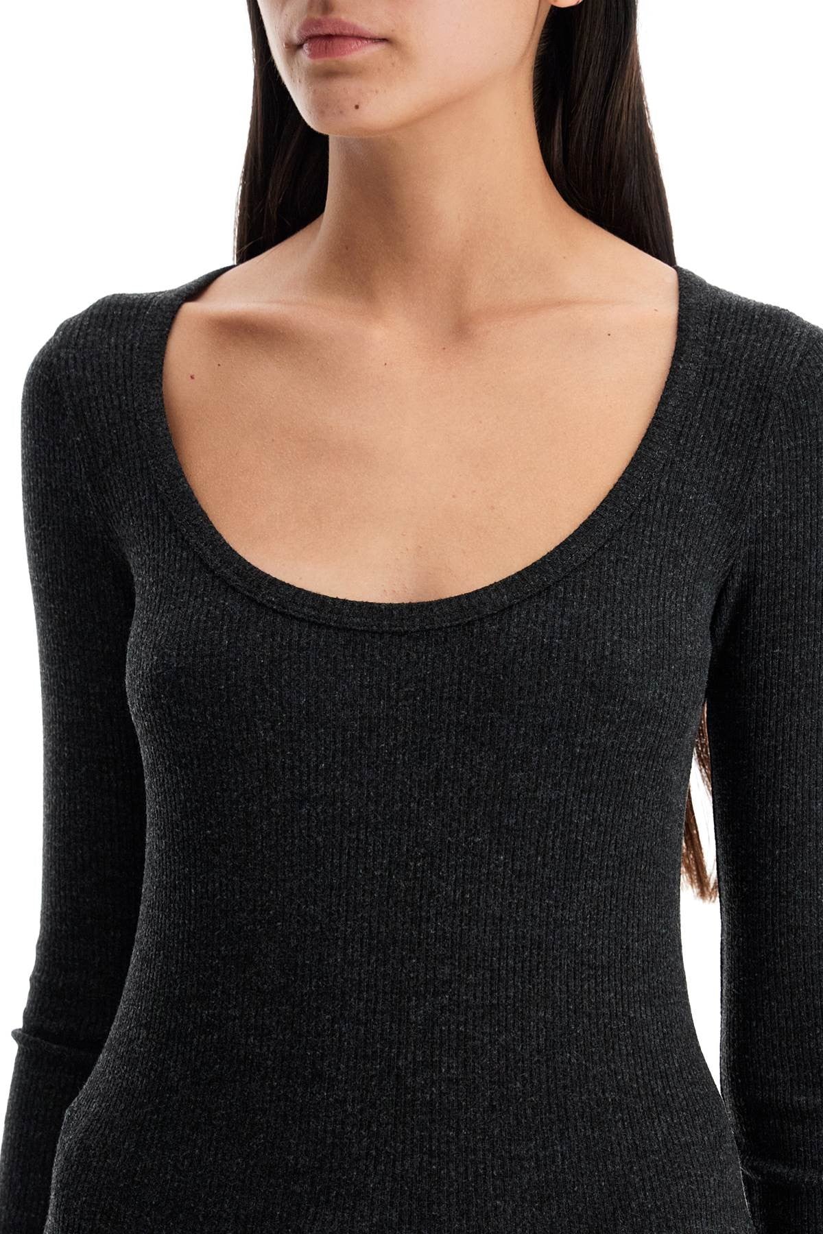 AGOLDE fitted top with deep neckline