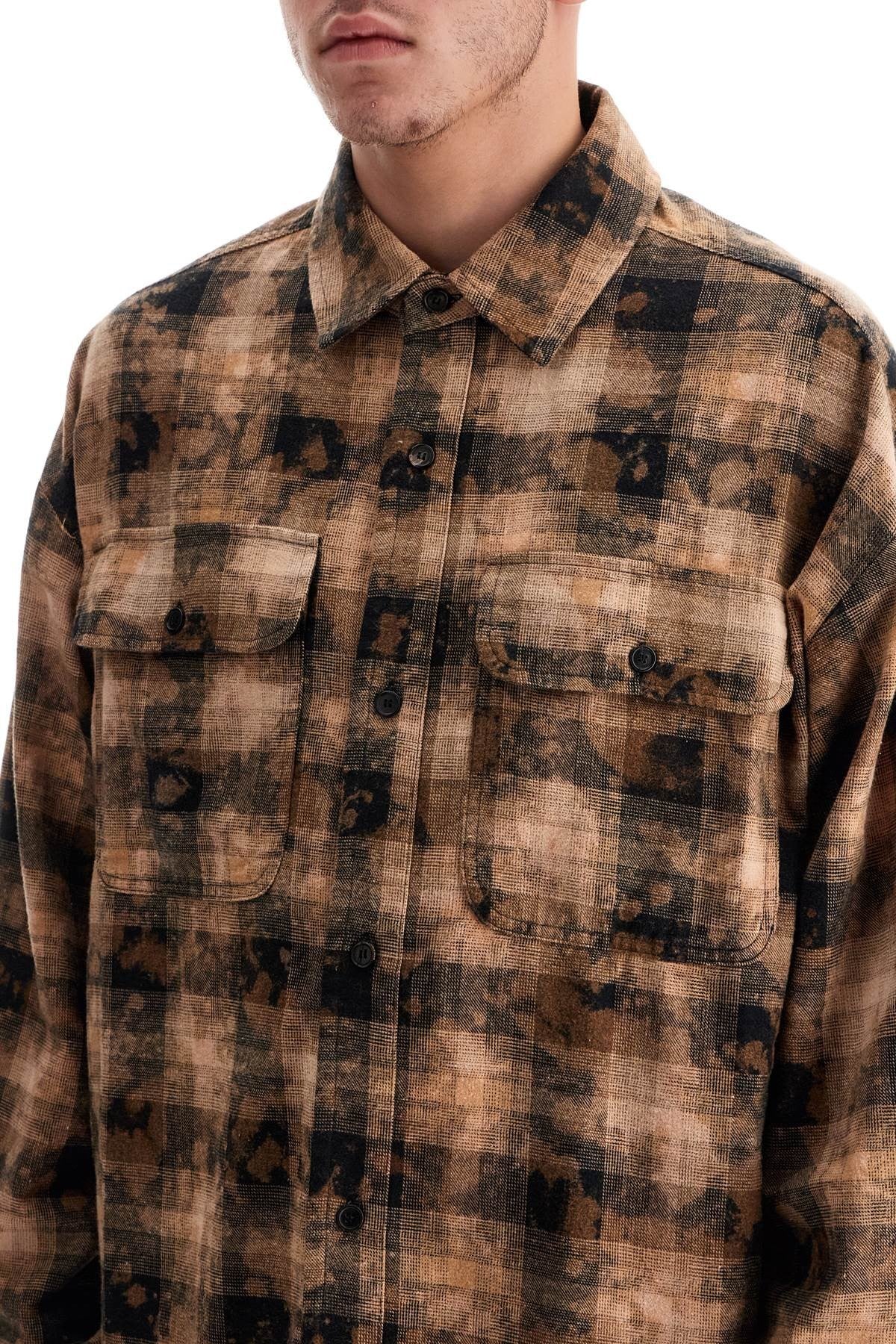 Palm Angels 'flannel shirt with curved logo